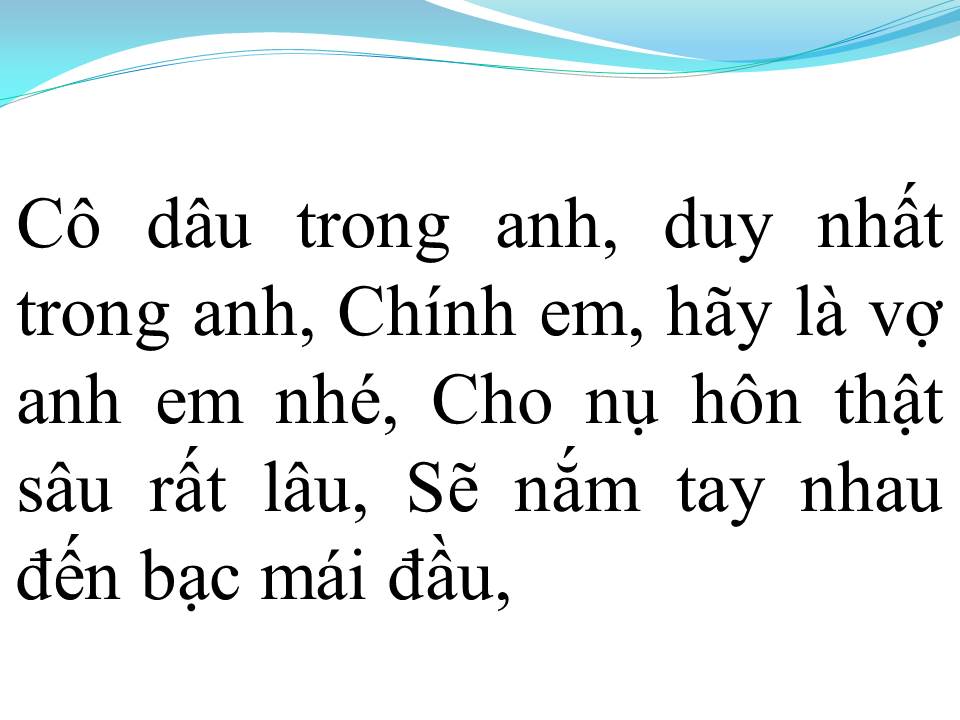 Lời bài hát EM SẼ LÀ CÔ DÂU