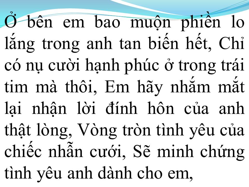 Lời bài hát EM SẼ LÀ CÔ DÂU