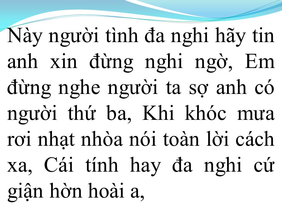 Lời bài hát NGƯỜI TÌNH ĐA NGHI