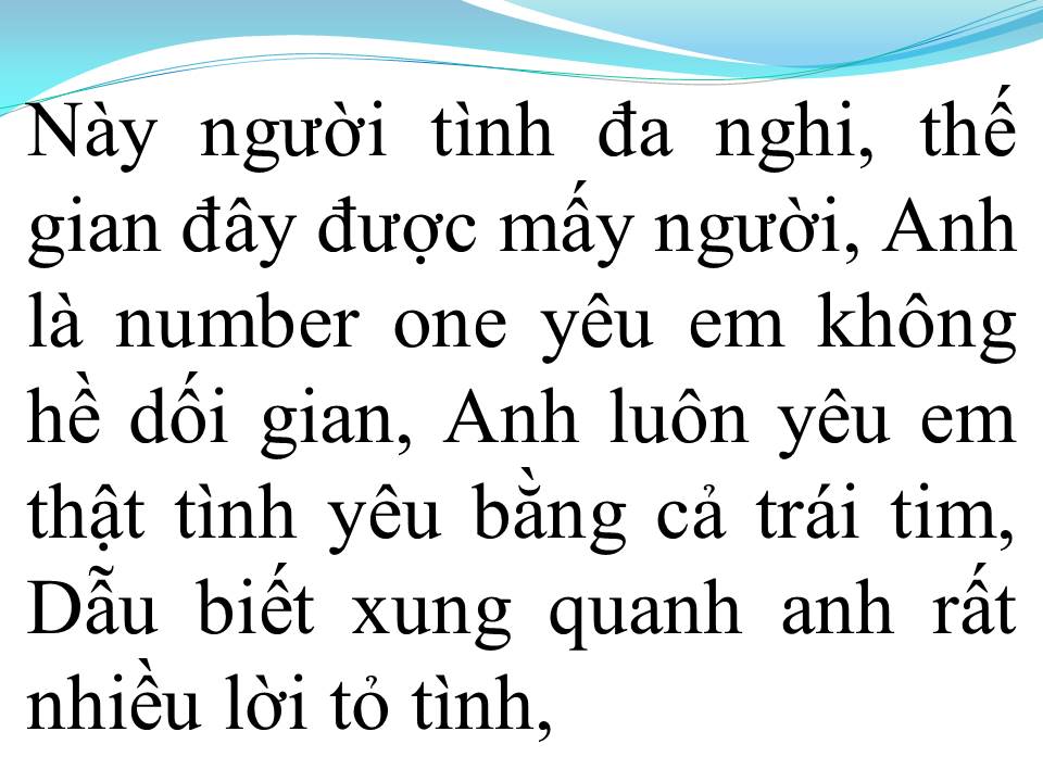 Lời bài hát NGƯỜI TÌNH ĐA NGHI