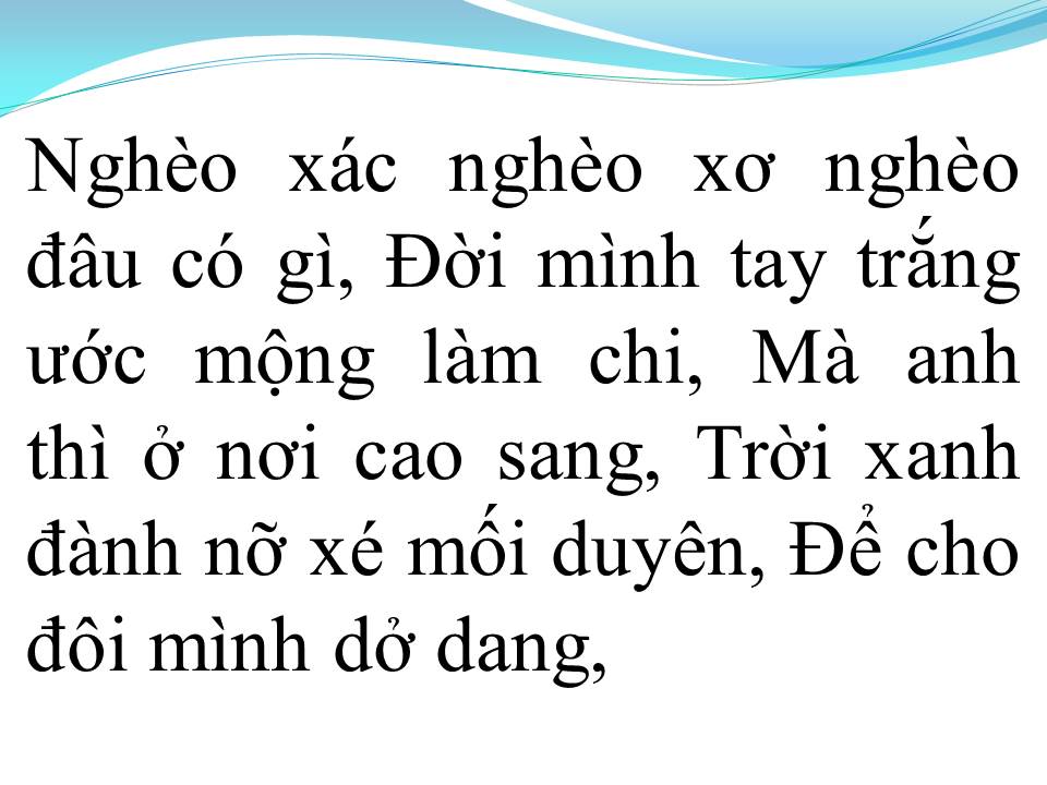 Lời bài hát CON NHÀ NGHÈO