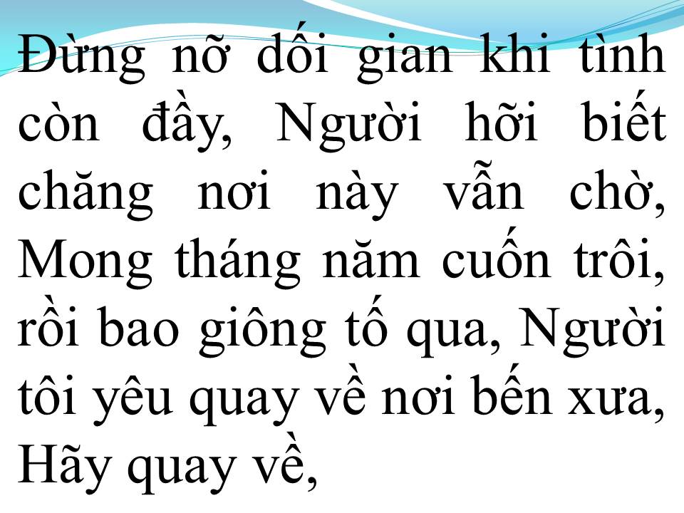 Lời bài hát TRỞ VỀ BẾN XƯA
