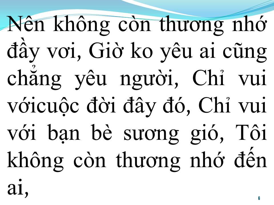 Lời bài hát KHÔNG CÒN NHỚ NGƯỜI YÊU