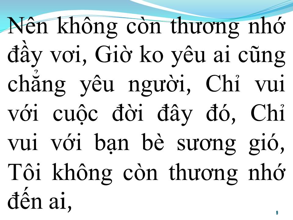 Lời bài hát KHÔNG CÒN NHỚ NGƯỜI YÊU