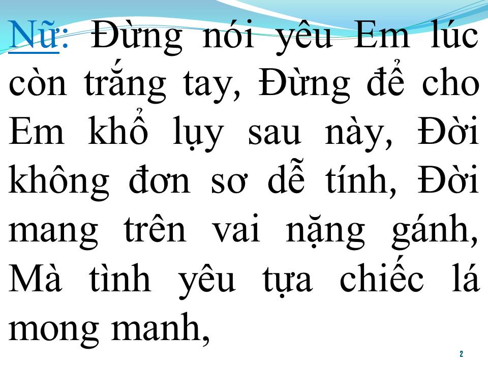 Lời bài hát ANH HÃY VỀ ĐI (SONG CA)