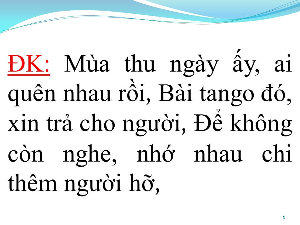 Lời bài hát BẢN TANGO MÙA THU