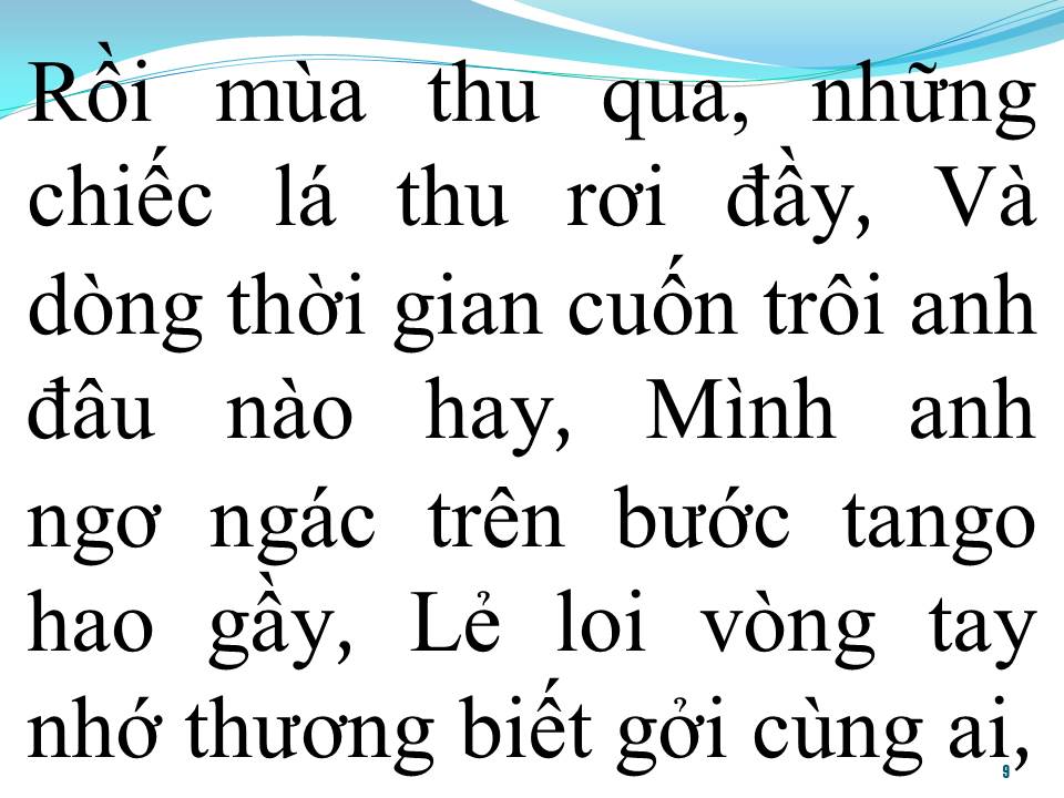 Lời bài hát BẢN TANGO MÙA THU