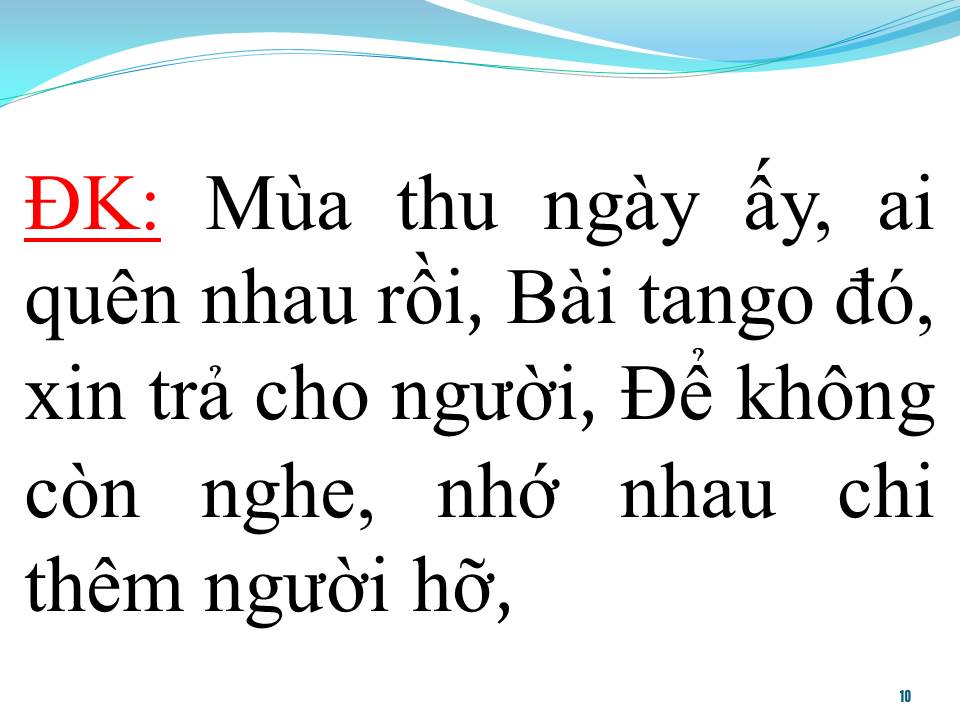 Lời bài hát BẢN TANGO MÙA THU
