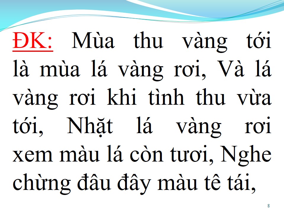 Lời bài hát THU VÀNG