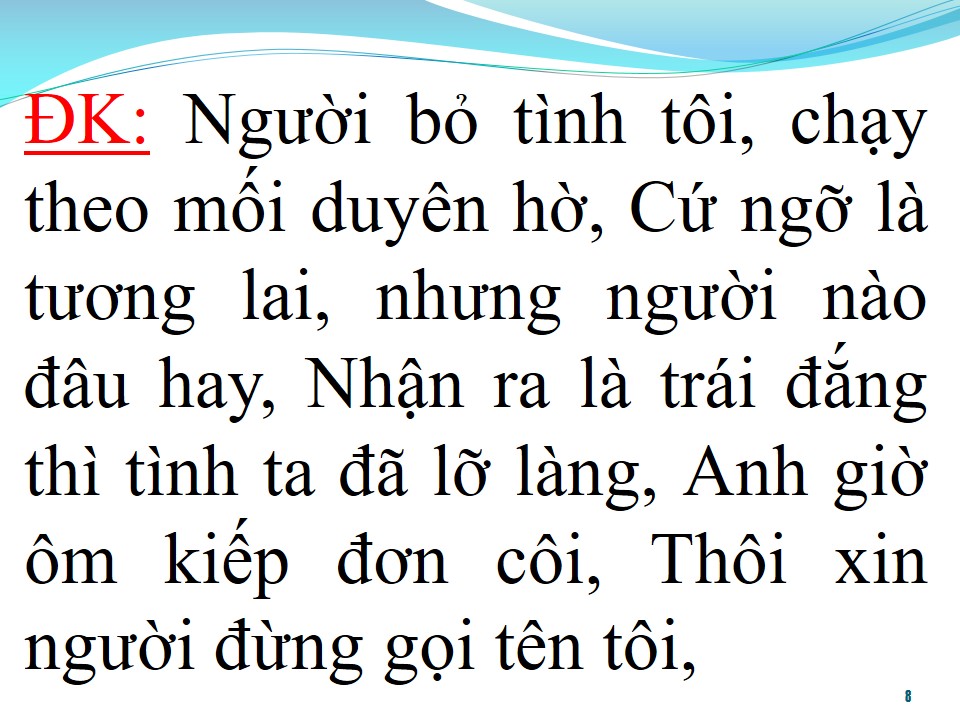 Lời bài hát LỜI TÌNH CAO SANG