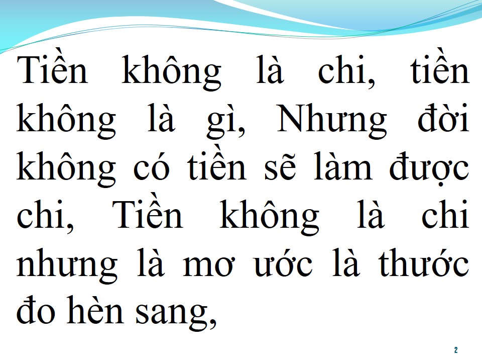 Lời bài hát SỨC MẠNH ĐỒNG TIỀN