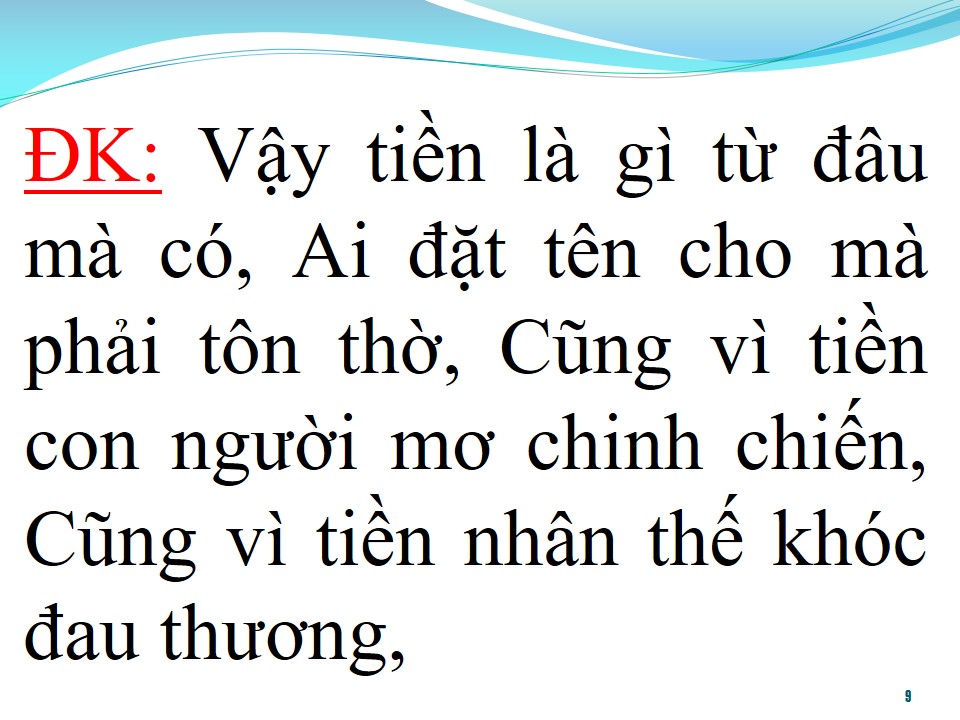 Lời bài hát SỨC MẠNH ĐỒNG TIỀN