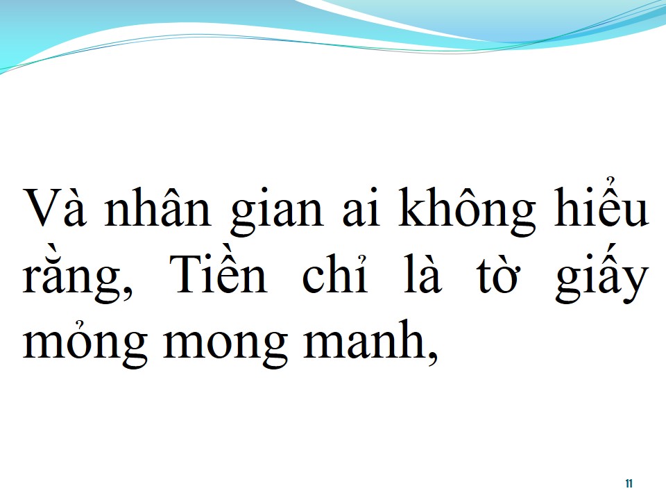 Lời bài hát SỨC MẠNH ĐỒNG TIỀN