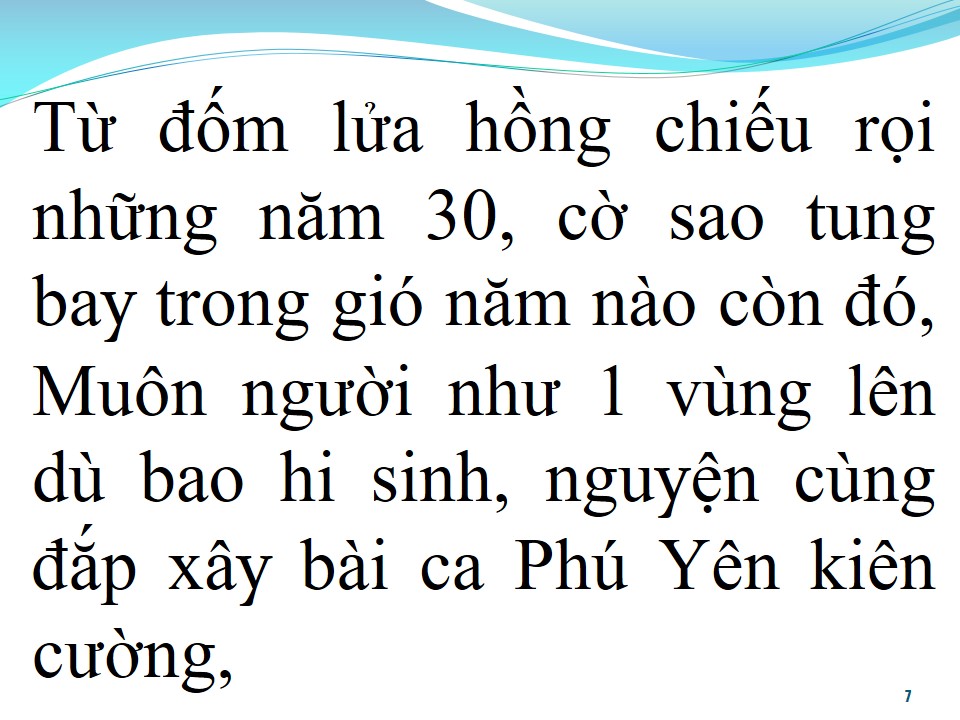 Lời bài hát BÀI CA PHÚ YÊN