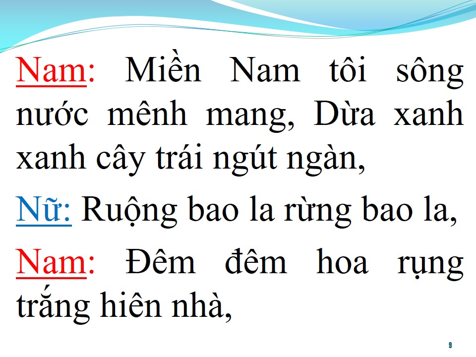 Lời bài hát HƯƠNG SẮC MIỀN NAM (SONG CA)