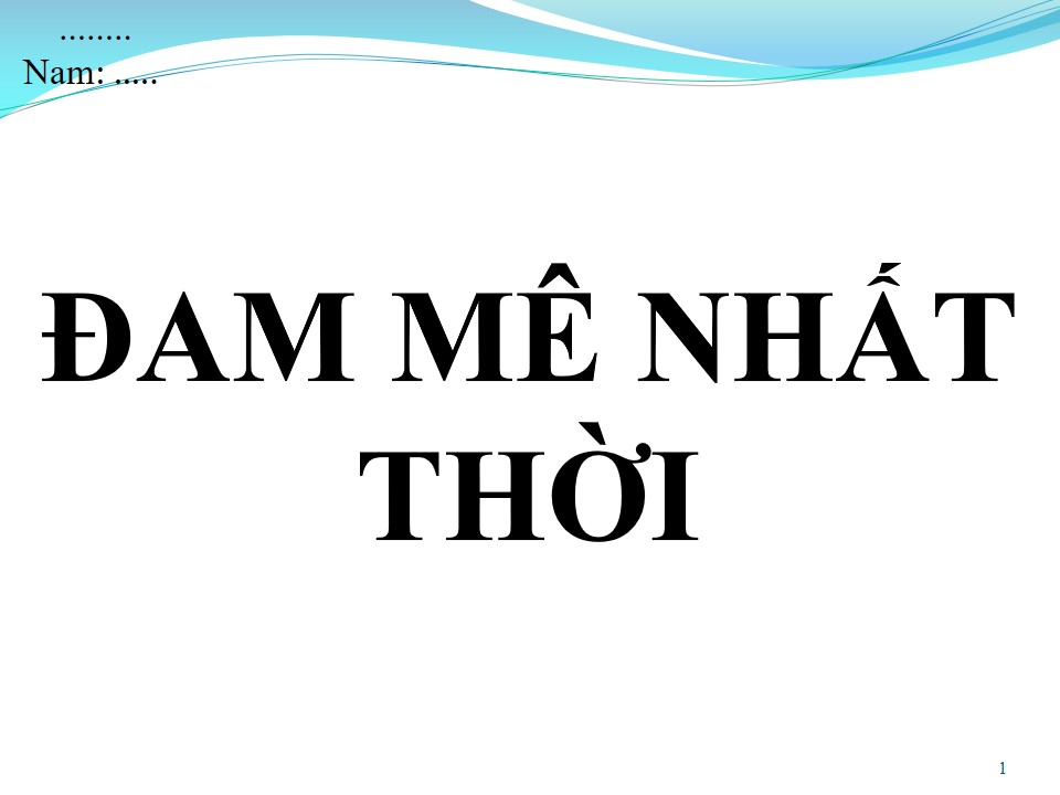 Lời bài hát ĐAM MÊ NHẤT THỜI