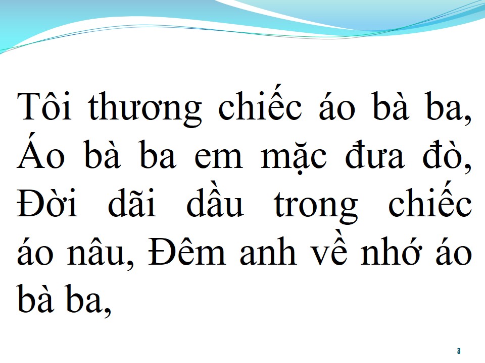 Lời bài hát THƯƠNG ÁO BÀ BA