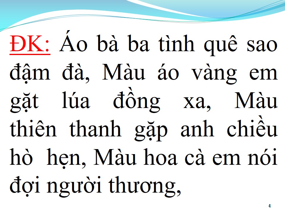 Lời bài hát THƯƠNG ÁO BÀ BA