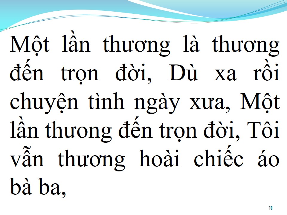 Lời bài hát THƯƠNG ÁO BÀ BA