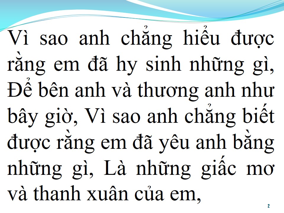 Lời bài hát CHẤP NHẬN (RỜI BỎ 2)