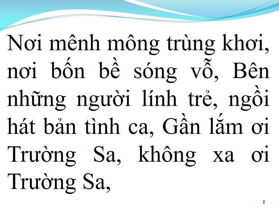 Lời bài hát NGHE EM HÁT Ở TRƯỜNG SA