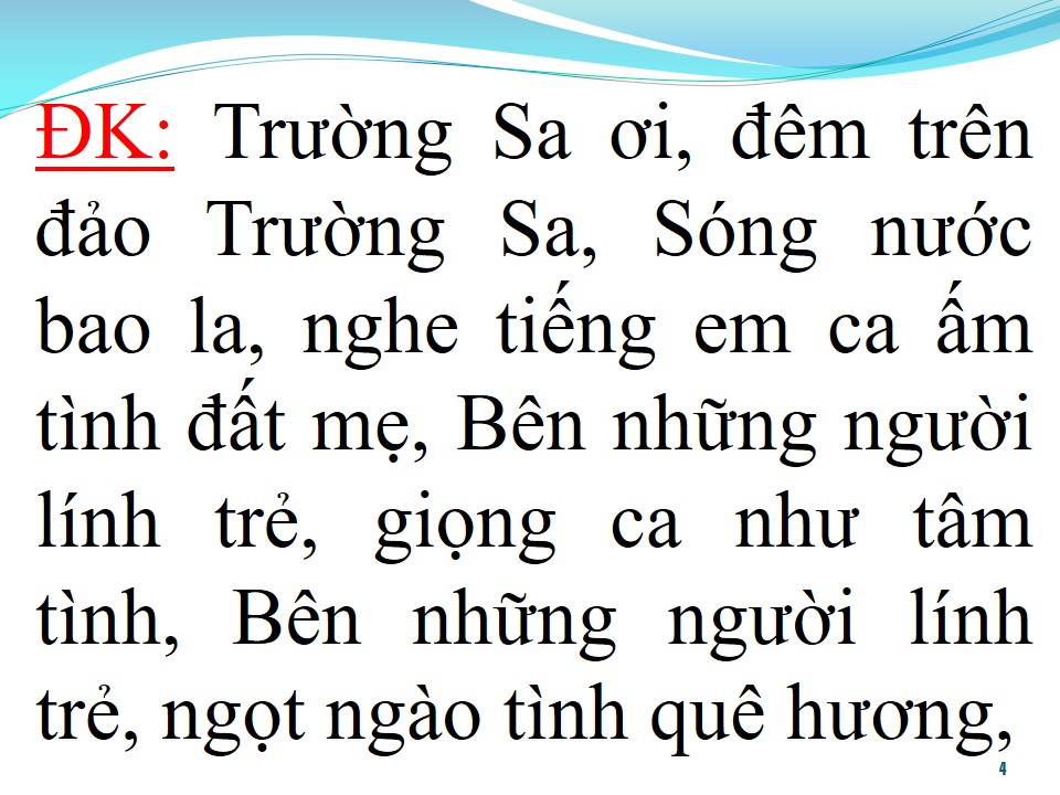 Lời bài hát NGHE EM HÁT Ở TRƯỜNG SA