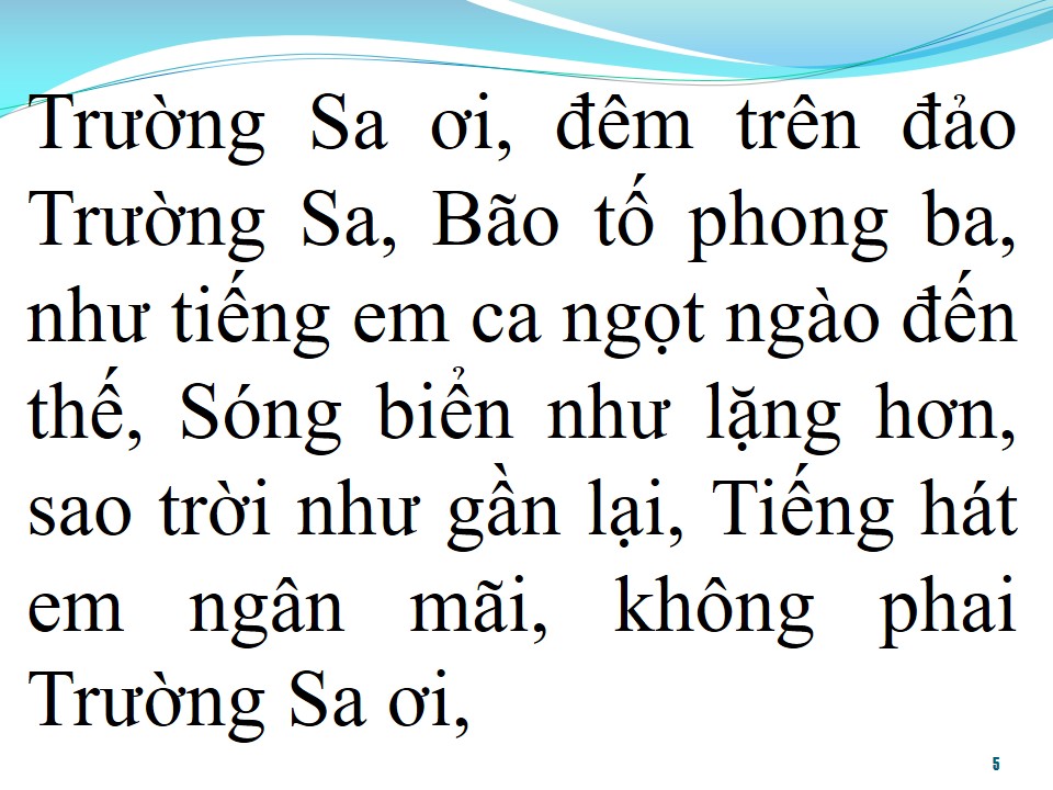Lời bài hát NGHE EM HÁT Ở TRƯỜNG SA