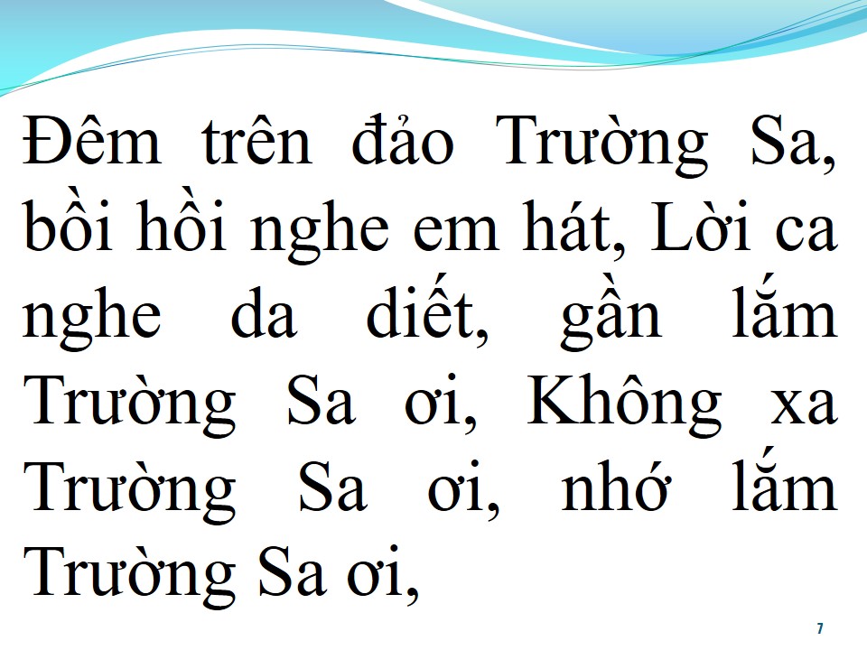 Lời bài hát NGHE EM HÁT Ở TRƯỜNG SA
