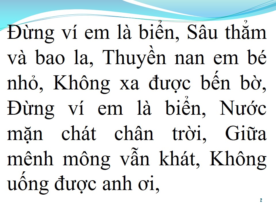 Lời bài hát ĐỪNG VÍ EM LÀ BIỂN