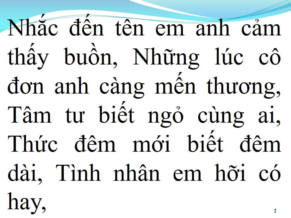 Lời bài hát THƯƠNG TÌNH NHÂN
