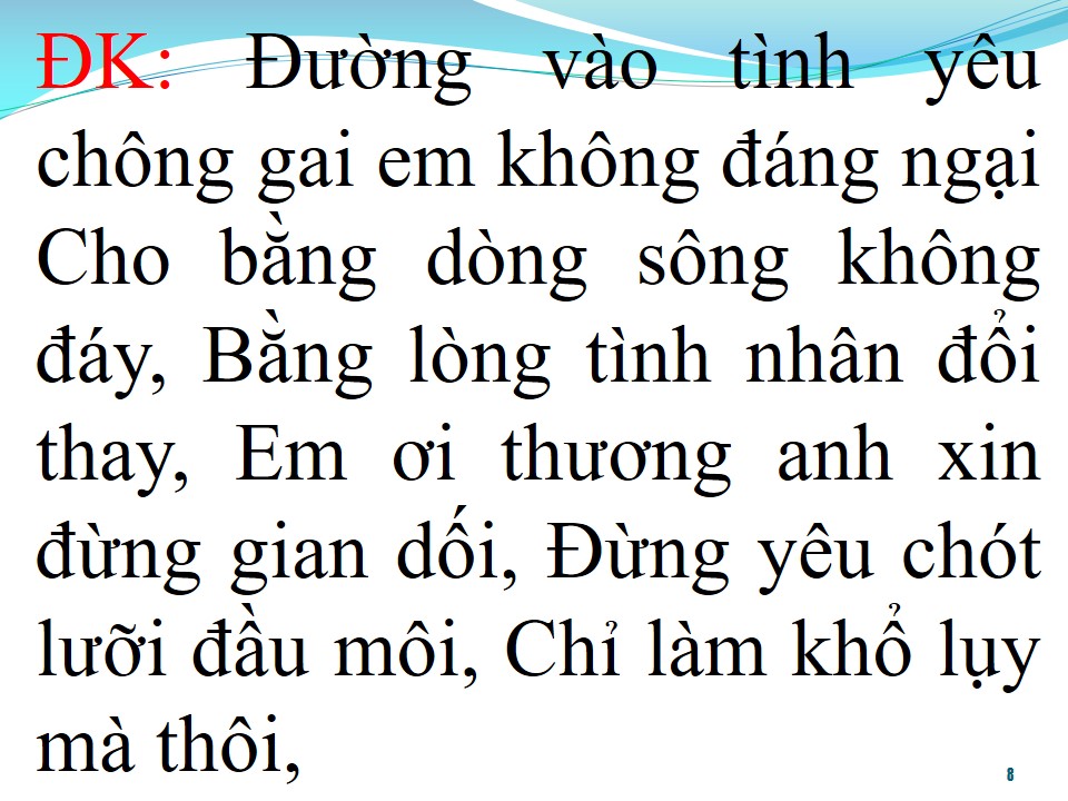 Lời bài hát THƯƠNG TÌNH NHÂN