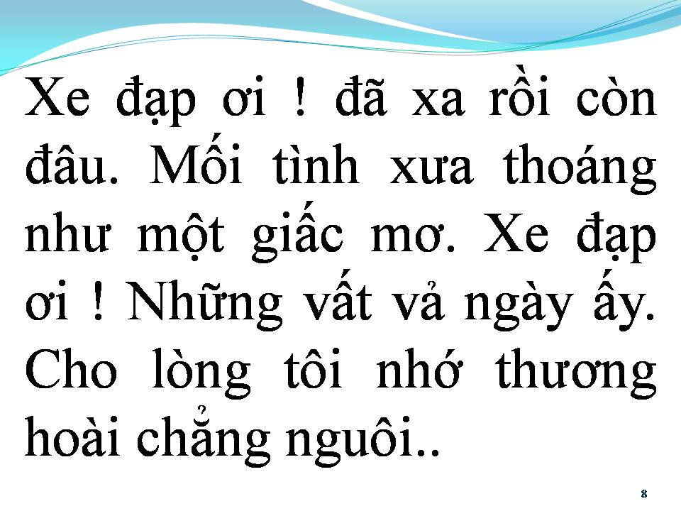Lời bài hát XE ĐẠP ƠI