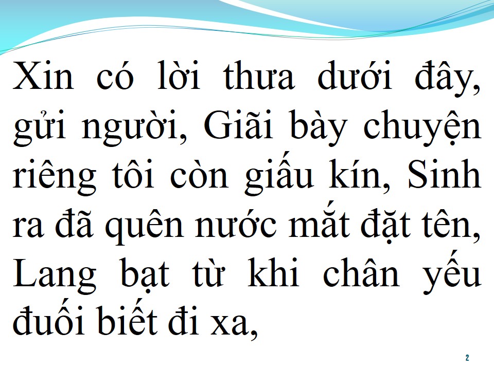 Lời bài hát NGƯỜI GIẢI BÀY TÂM SỰ