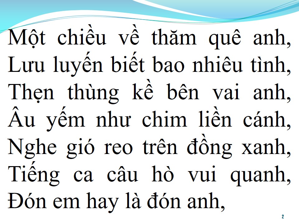 Lời bài hát NGÀY VỀ THĂM QUÊ ANH