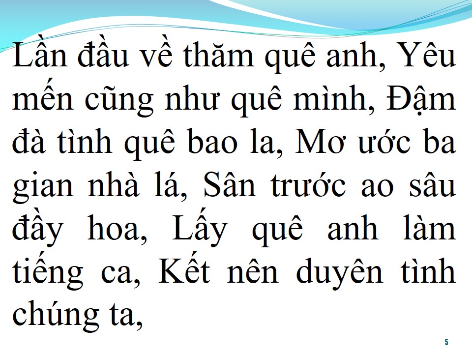 Lời bài hát NGÀY VỀ THĂM QUÊ ANH