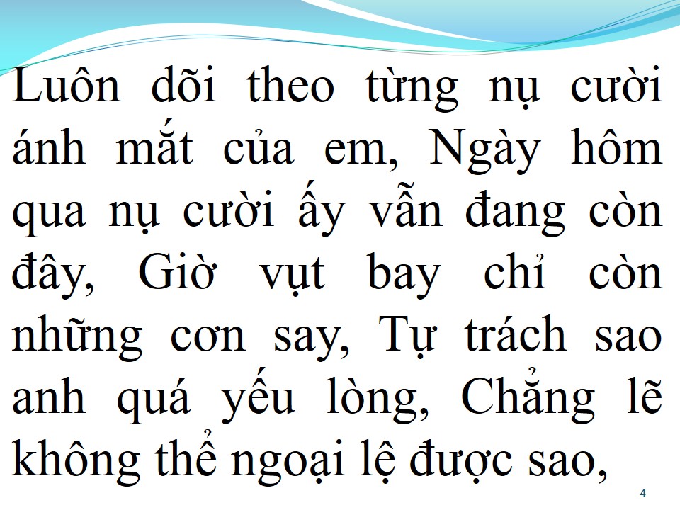 Lời bài hát XIN MỘT LẦN NGOẠI LỆ