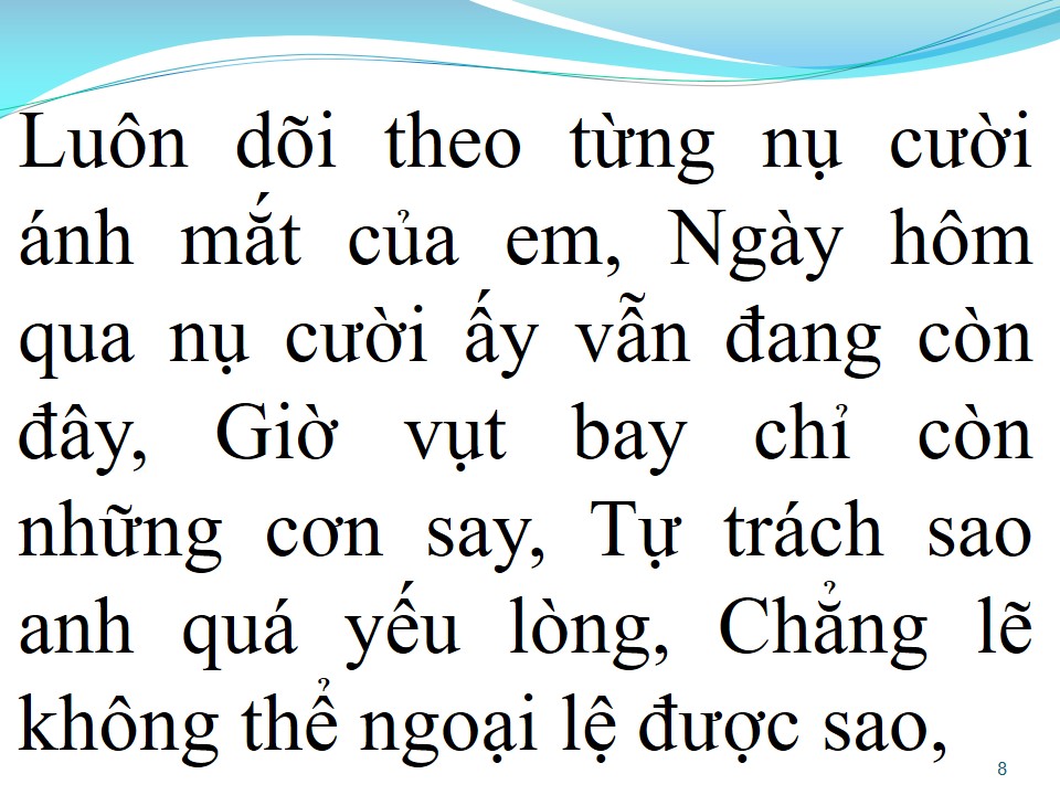 Lời bài hát XIN MỘT LẦN NGOẠI LỆ