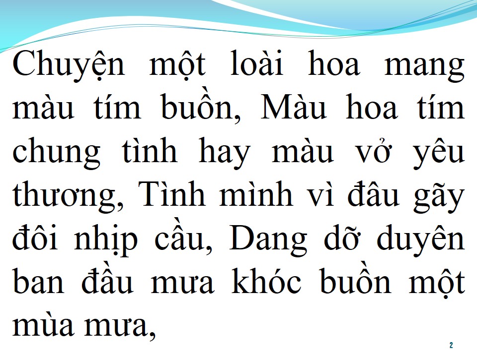 Lời bài hát TÍM BUỒN BẰNG LĂNG