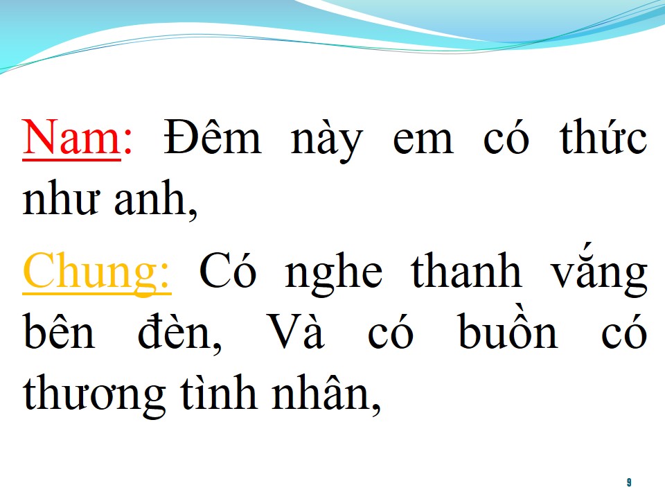 Lời bài hát ĐÊM GỌI NGƯỜI YÊU (SONG CA)