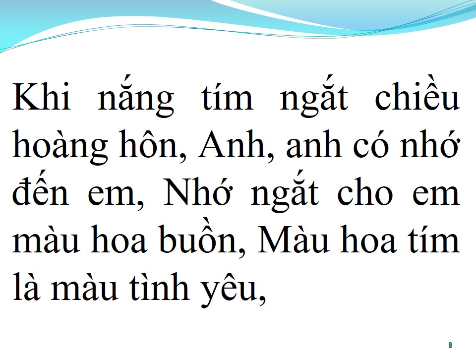 Lời bài hát HOA TÍM BẰNG LĂNG