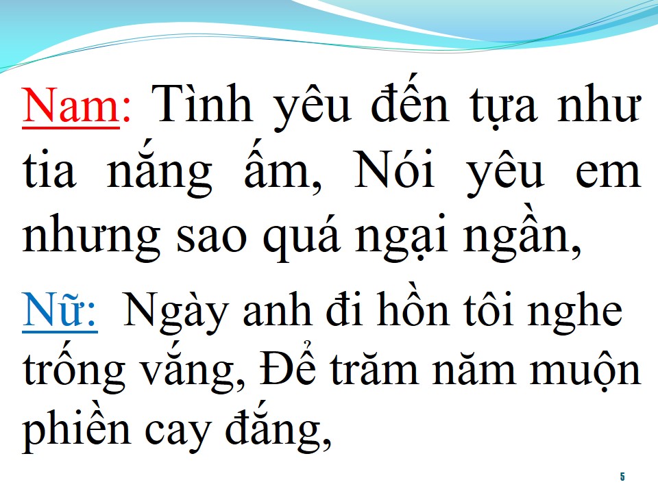Lời bài hát TÌNH NGỠ TRĂM NĂM (SONG CA)