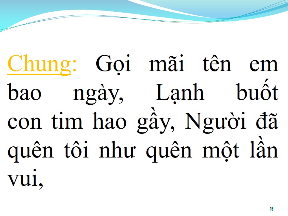 Lời bài hát TÌNH NGỠ TRĂM NĂM (SONG CA)