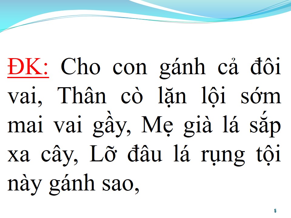 Lời bài hát GÁNH MẸ