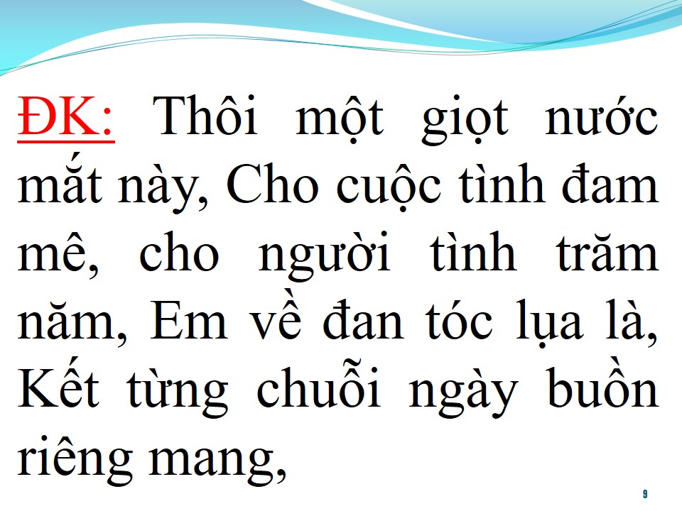 Lời bài hát GIỌT NƯỚC MẮT NGÀ