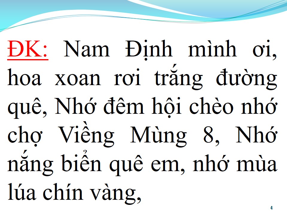 Lời bài hát NAM ĐỊNH MÌNH ƠI