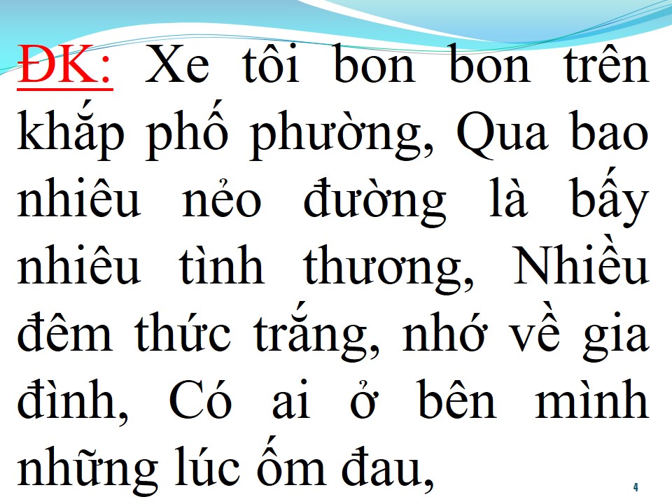 Lời bài hát TÂM SỰ NGƯỜI TÀI XẾ