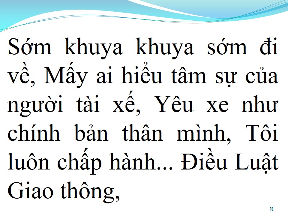Lời bài hát TÂM SỰ NGƯỜI TÀI XẾ