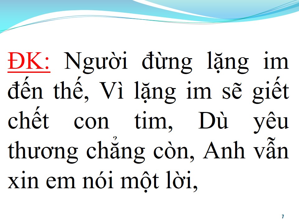 Lời bài hát XIN ĐỪNG LẶNG IM