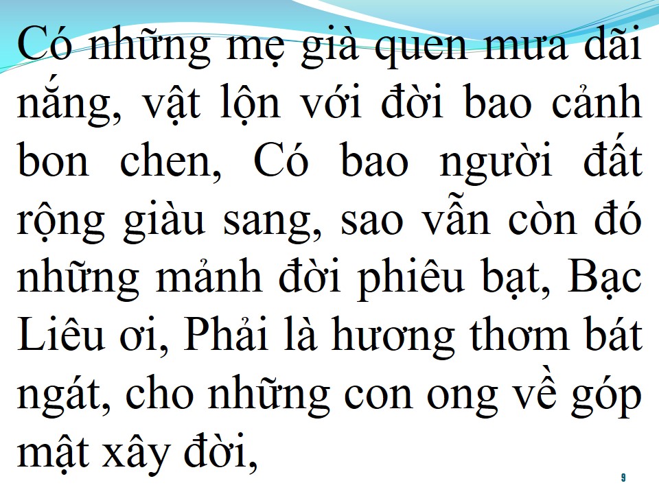 Lời bài hát NHỚ BẠC LIÊU (TÂN CỔ)