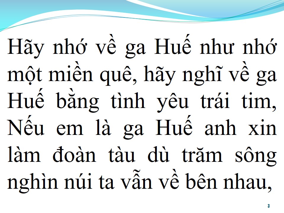Lời bài hát GA HUẾ MỘT NHỊP CẦU